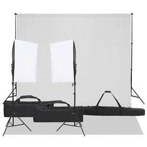 vidaXL fotostudies&aelig;t med lampes&aelig;t og baggrund