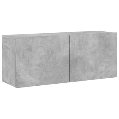 vidaXL tv-møbel til væg 4 dele konstrueret træ betongrå