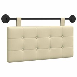 vidaXL H&aelig;ngende Hovedgavl V&aelig;gmonteret Creme 100 x 55 x 5 cm Faux l&aelig;der