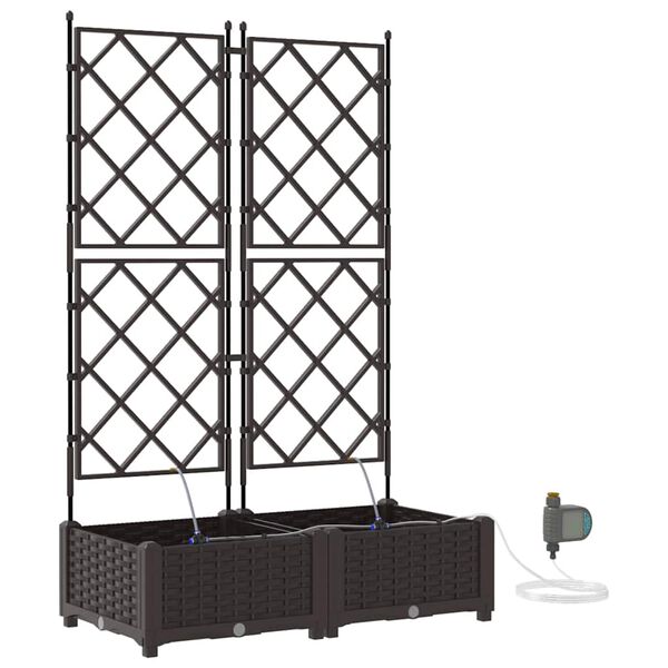 vidaXL Have Blomsterkrukke 2 pcs Brun St&aring;l