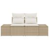 vidaXL Havemøbelsofa Beige 123 x 62 x 69cm polyrattan