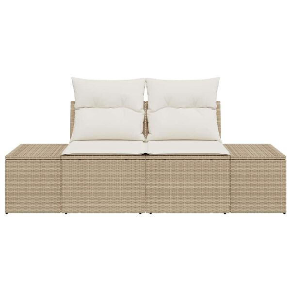 vidaXL Havemøbelsofa Beige 123 x 62 x 69cm polyrattan