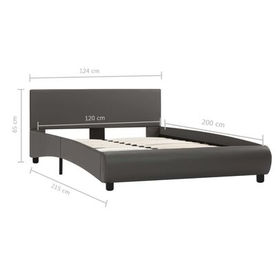 vidaXL sengestel 120 x 200 cm kunstlæder grå