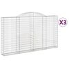 vidaXL buede gabionkurve 3 stk. 300x30x160/180 cm galvaniseret jern