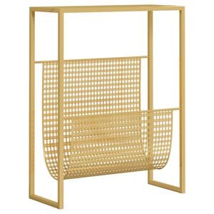 vidaXL magasinholder 35x15x45 cm st&aring;l guldfarvet