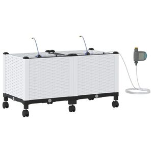 vidaXL Havekrukke med vanding og hjul 2 stk. Hvid 80 x 40 x 43,5 cm PP