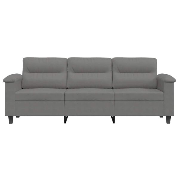vidaXL 3-personers sofa 180 cm mikrofiberstof m&oslash;rkegr&aring;