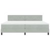 vidaXL Box spring seng med madras Lysegr&aring; 200 x 200 cm Fl&oslash;jl