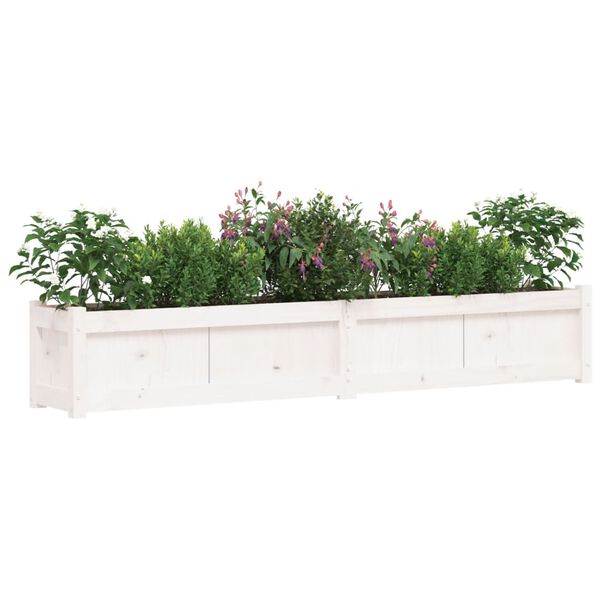 vidaXL plantekasse 180x31x31 cm massivt fyrretræ hvid