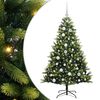 vidaXL Kunstig h&aelig;ngslet juletr&aelig; med 150 LED-lys Gr&oslash;n 120 cm PVC og PE