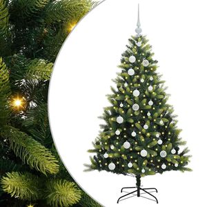 vidaXL Kunstig h&aelig;ngslet juletr&aelig; med 150 LED-lys Gr&oslash;n 120 cm PVC og PE