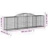 vidaXL buede gabionkurve 17 stk. 300x50x80/100 cm galvaniseret jern