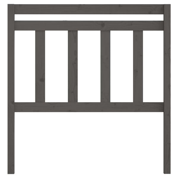 vidaXL sengegærde 106x4x100 cm massivt fyrretræ grå