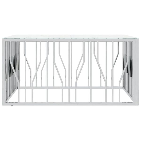vidaXL sofabord 100x100x50 cm rustfrit stål og glas sølvfarvet