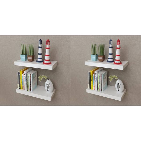 vidaXL væghylder 4 stk. 40 cm hvid