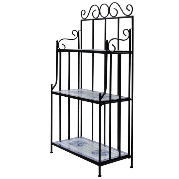 vidaXL plantestativ mosaikmønster blå og hvid