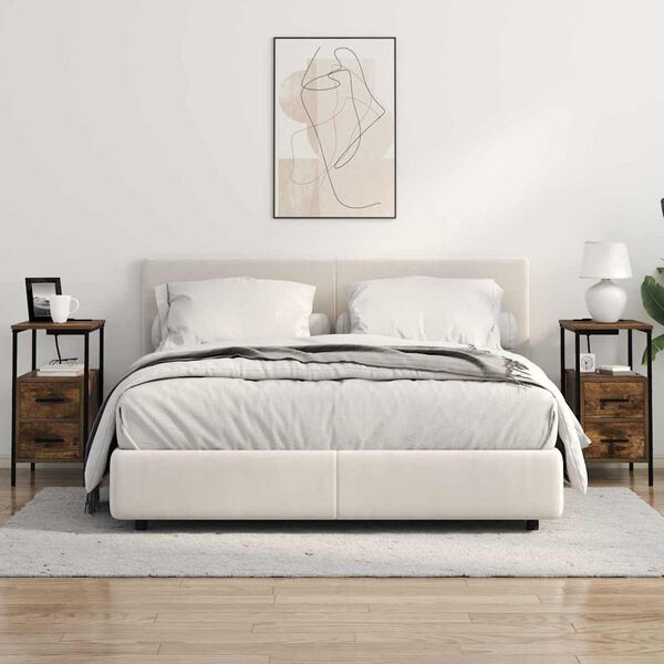 vidaXL Natskab med skuffe R&oslash;get eg 30 x 48 x 61 cm Konstrueret tr&aelig;