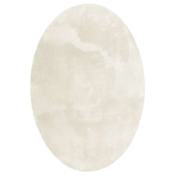 vidaXL Omr&aring;det&aelig;pper Oval HUARTE Creme 120 x 170 cm 100% polyester