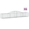 vidaXL buede gabionkurve 6 stk. 300x50x40/60 cm galvaniseret jern