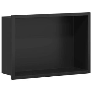 vidaXL Bruse Niche Sort 30 x 20 x 9,5 cm Rustfrit st&aring;l