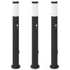 vidaXL pullertlamper med sensor og stikkontakt 3 stk. 80 cm rustfrit st&aring;l IP44