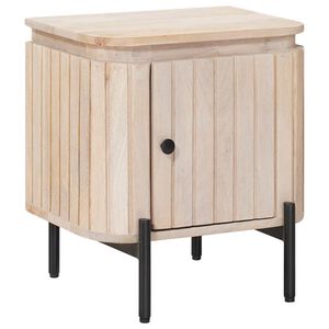 vidaXL H&aring;ndlavet natbord Hvid 40 x 30 x 45 cm Massivt mangotr&aelig;