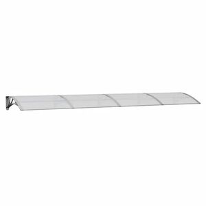 vidaXL d&oslash;rbaldakin 350x75 cm polycarbonat gr&aring; og transparent