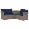vidaXL Sofa S&aelig;t 5 stk. Gr&aring; og Marinebl&aring; Poly Rattan og St&aring;l