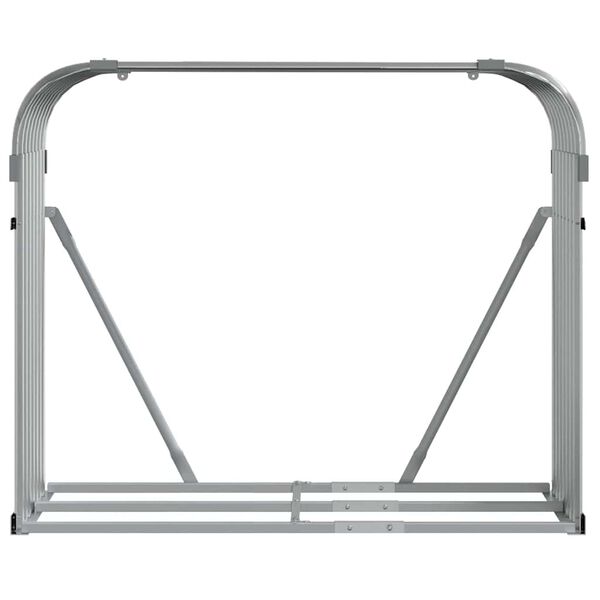 vidaXL brændestativ 120x45x100 cm galvaniseret stål lysegrå