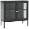 vidaXL sk&aelig;nk 70x35x70 cm st&aring;l og glas antracitgr&aring;