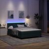 vidaXL LED Box Spring Bed med madras M&oslash;rkegr&oslash;n 140 x 200 cm Fl&oslash;jl