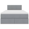 vidaXL Seng med opbevaring og LED med madras Lysegr&aring; 120 x 190 cm Stof