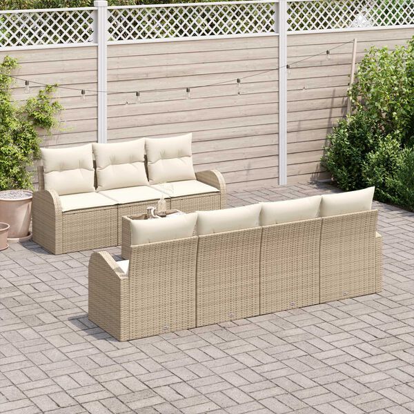 vidaXL Havesofa S&aelig;t Beige 55 x 55 x 37 cm polyrattan