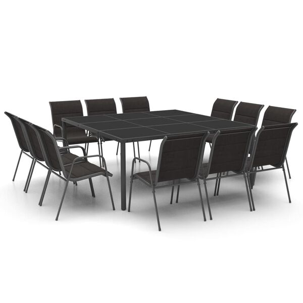 vidaXL udend&oslash;rs spisebordss&aelig;t 13 dele st&aring;l