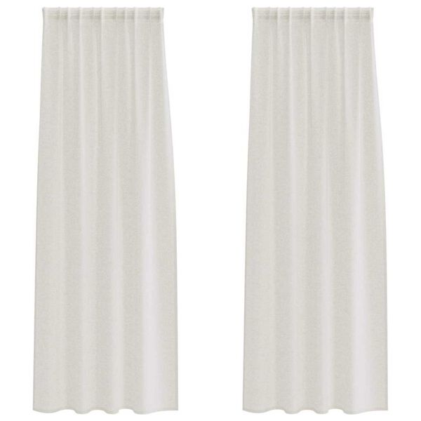 vidaXL Voile Gardin med gardiner 2 pcs Creme 245 x 140 cm Polyester