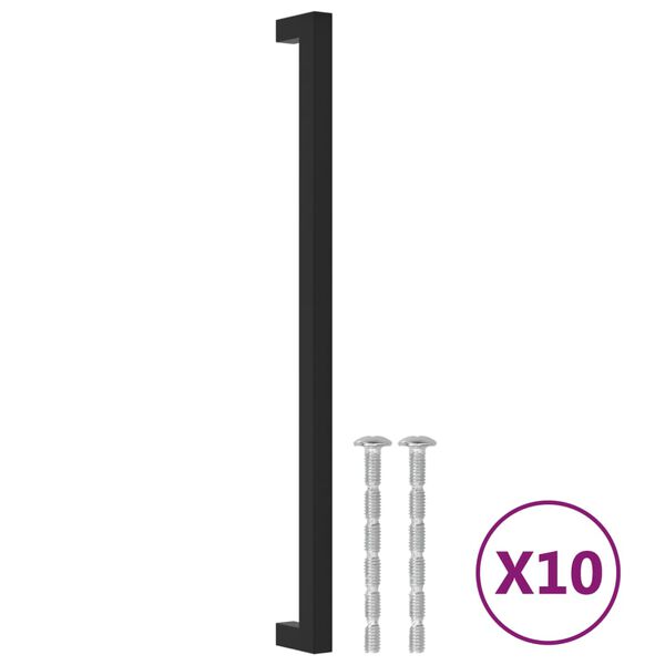 vidaXL skabsh&aring;ndtag 10 stk. 320 mm rustfrit st&aring;l sort