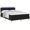 vidaXL LED Box Spring Bed med madras med LED Sort 160 x 200 cm Stof