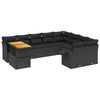 vidaXL sofas&aelig;t til haven 10 dele med hynder polyrattan sort