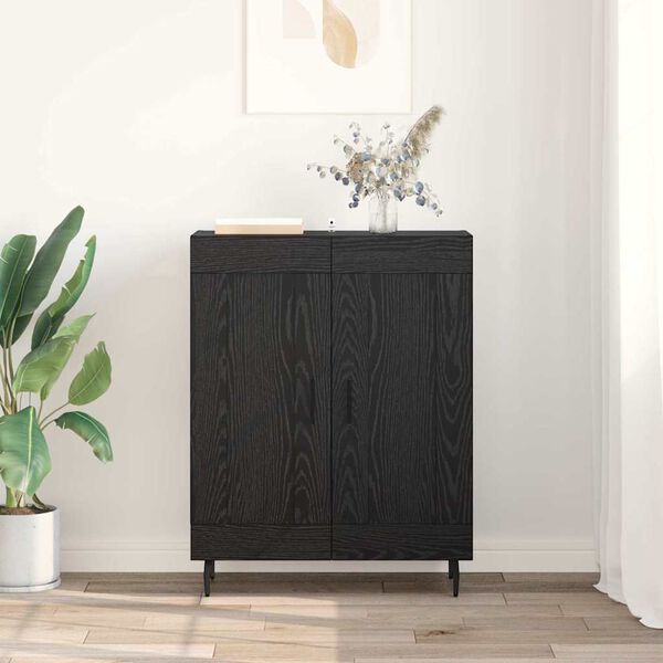 vidaXL Sideboard Sort eg 69,5 x 34 x 90 cm Ingeni&oslash;rt tr&aelig; og jern