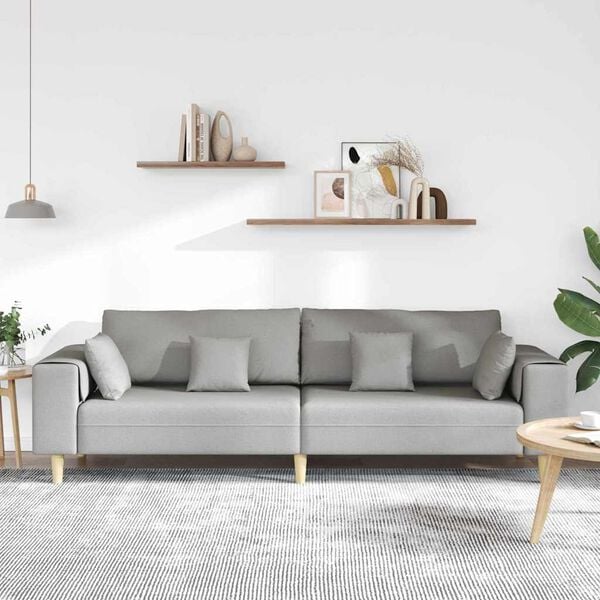 vidaXL Sofa med pude Skygrå 250 x 77 x 76 cm Stof