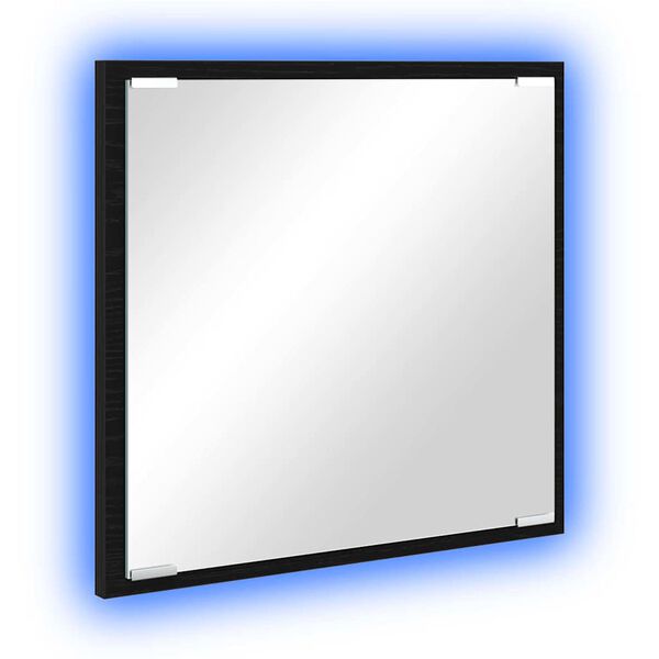 vidaXL LED badev&aelig;relsesspejl Sort eg 40 x 37 x 8.5 cm Konstrueret tr&aelig;