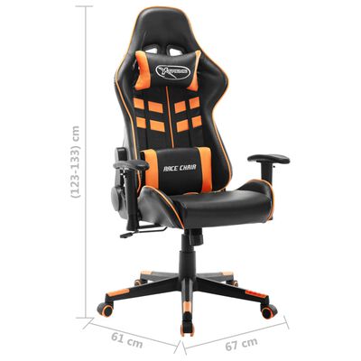 vidaXL gamingstol kunstlæder sort og orange
