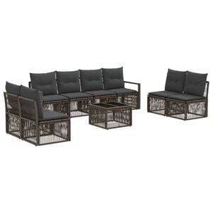 vidaXL Havesofa S&aelig;t 9 stk. Gr&aring; polyrattan