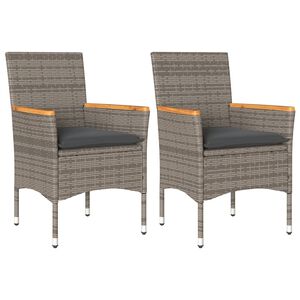 vidaXL havestole med hynder 2 stk. polyrattan gr&aring;