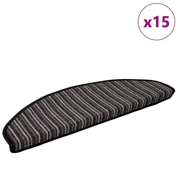 vidaXL Selvklæbende Trappemåtter 15 pcs Antracit 65 x 21 x 4 cm