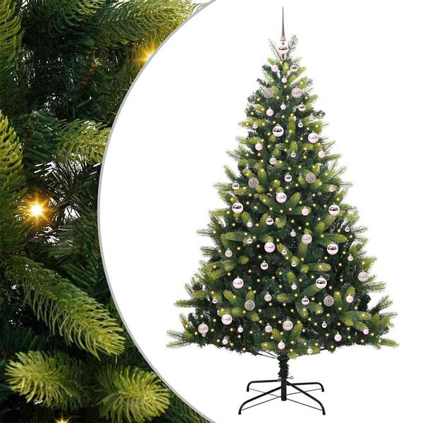 vidaXL Kunstig Hengende Juletr&aelig; 300 LEDs Gr&oslash;n 210 cm PVC og PE