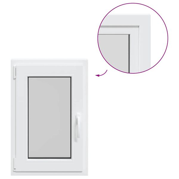 vidaXL kældervindue "RISOR" 50x75 cm vippe- og drejefunktion DIN venstre hvid