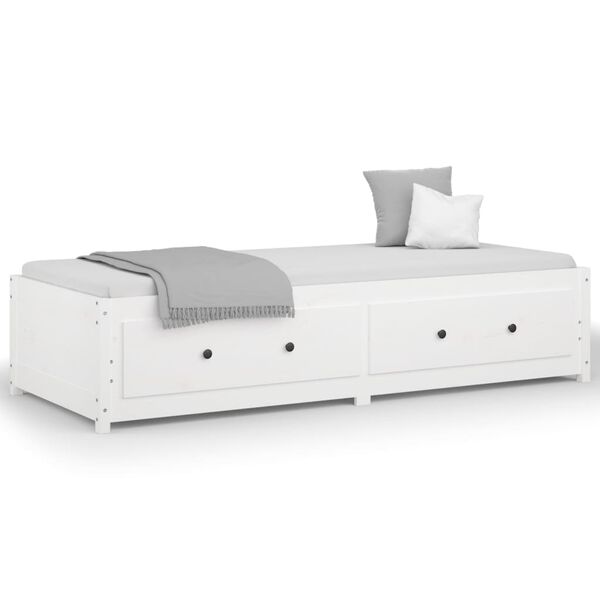vidaXL daybed med reol uden madras 75x190 cm massivt fyrretræ hvid