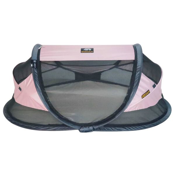 DERYAN pop-up rejseseng Baby Luxe med myggenet lyser&oslash;d
