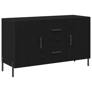 vidaXL Sideboard med skuffe Sort eg 100 x 36 x 60 cm Konstrueret tr&aelig;